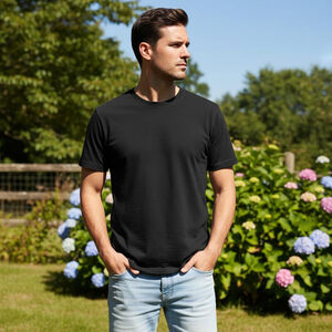 Men's Huge Black Short Sleeve Tee XL